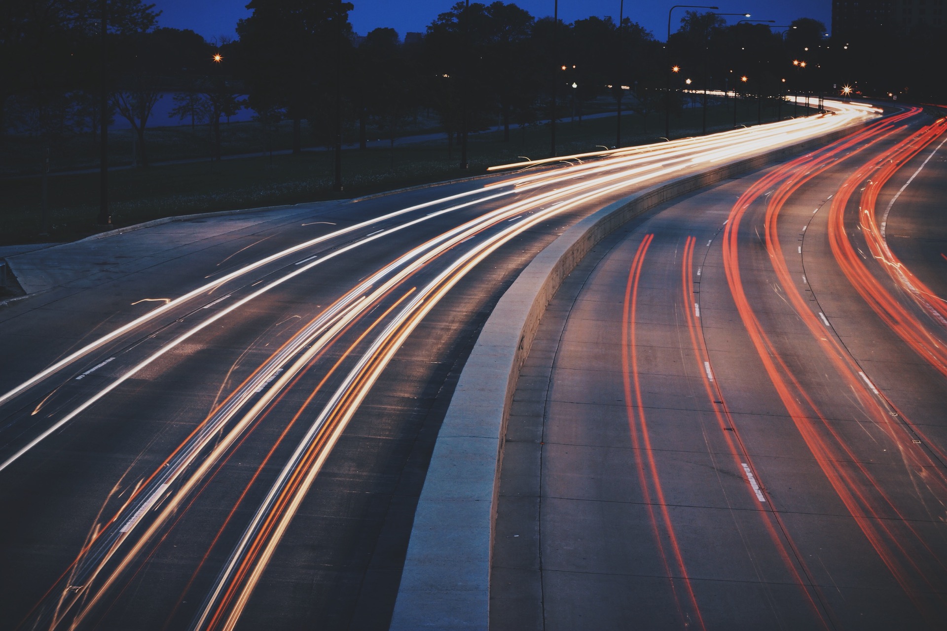Long exposure car lights