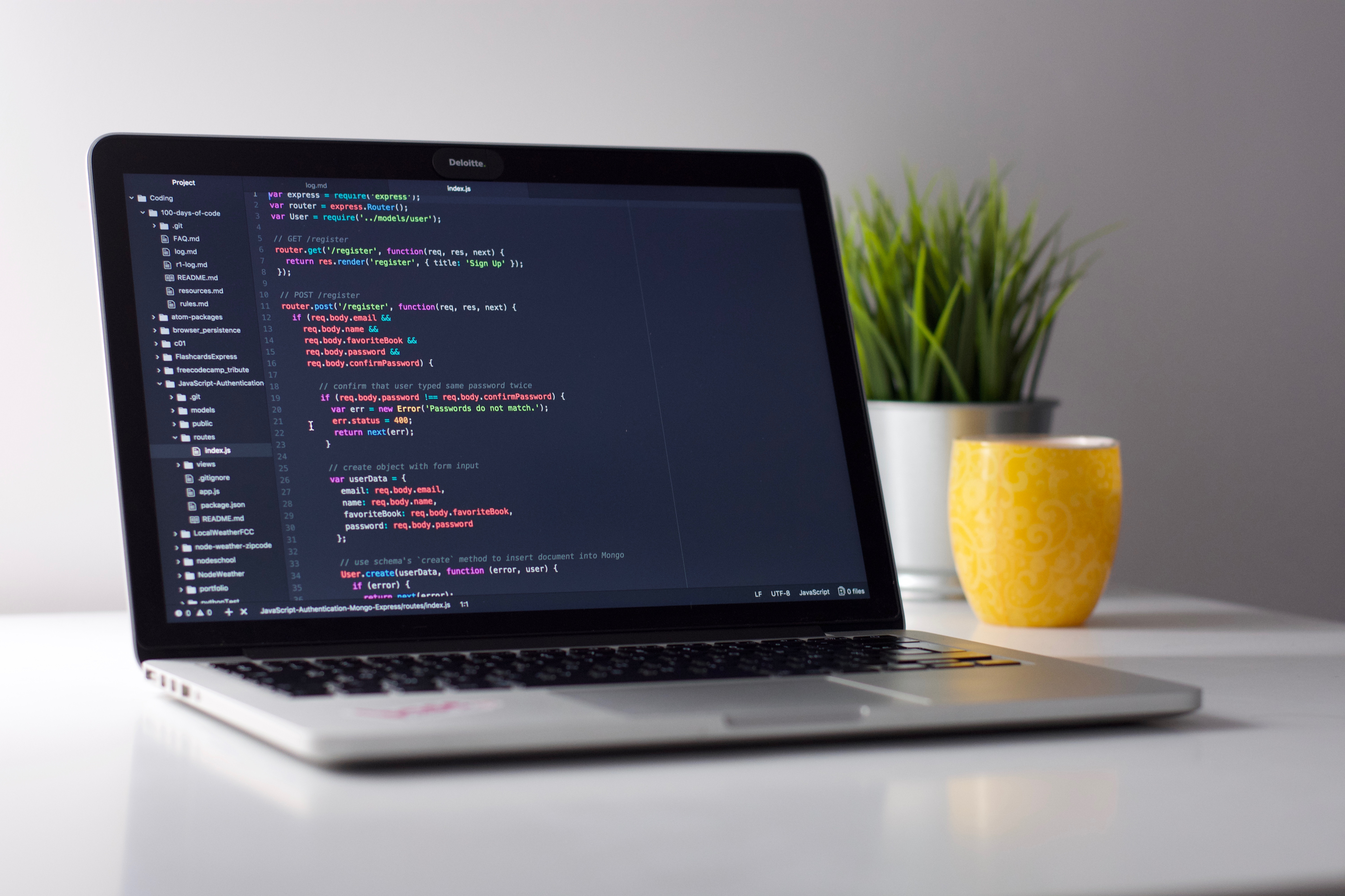 Computer screen with code