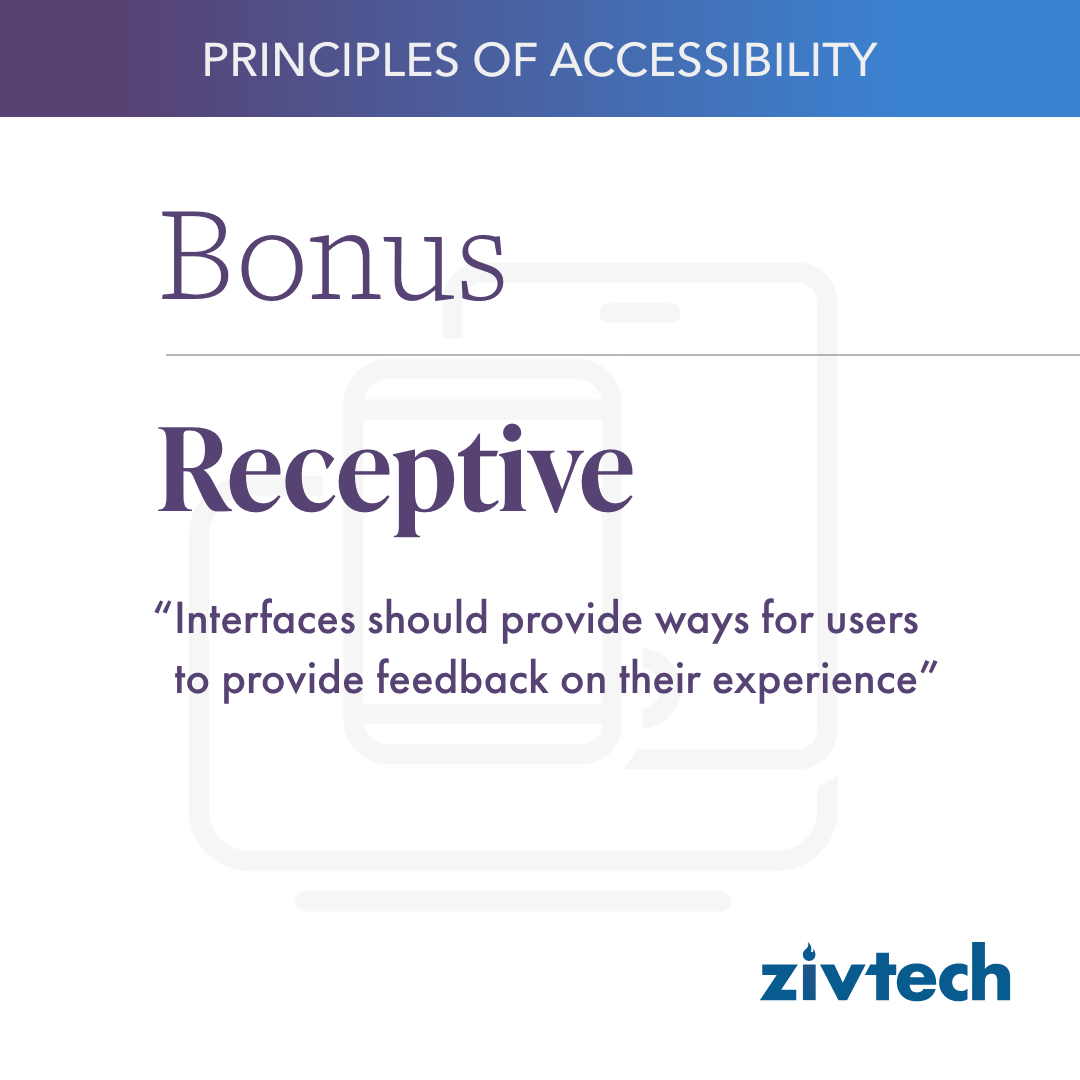 Principle of Accessibility BONUS: Robust