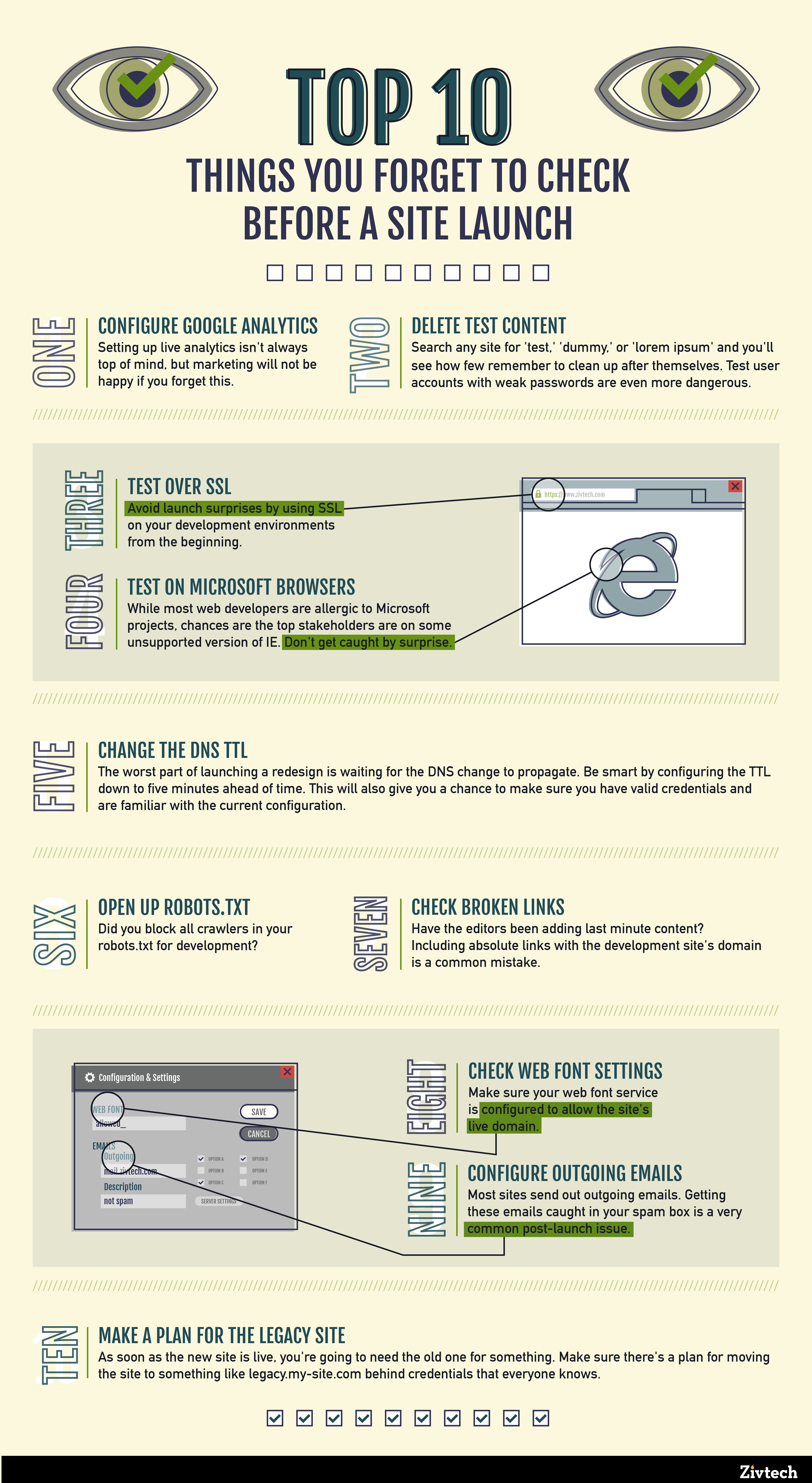 TOP 10 THINGS YOU FORGET TO CHECK BEFORE A SITE LAUNCH INFOGRAPHIC