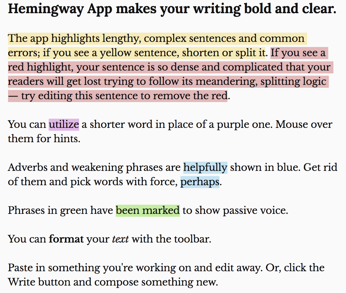 Hemingway Editor preview