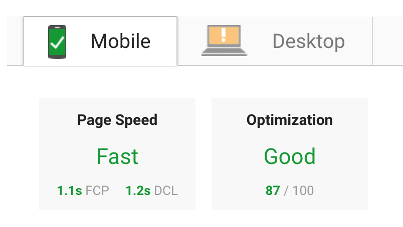 Google page speed insights
