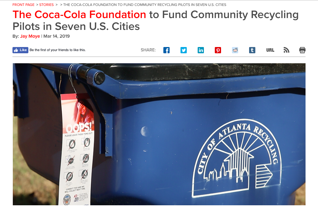 A screenshot of The Coca-Cola Company's Blog. 