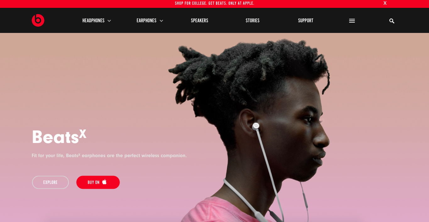 Beats homepage