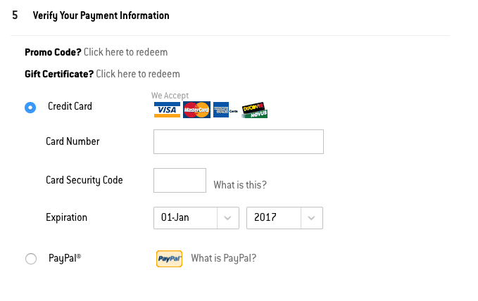 Online checkout