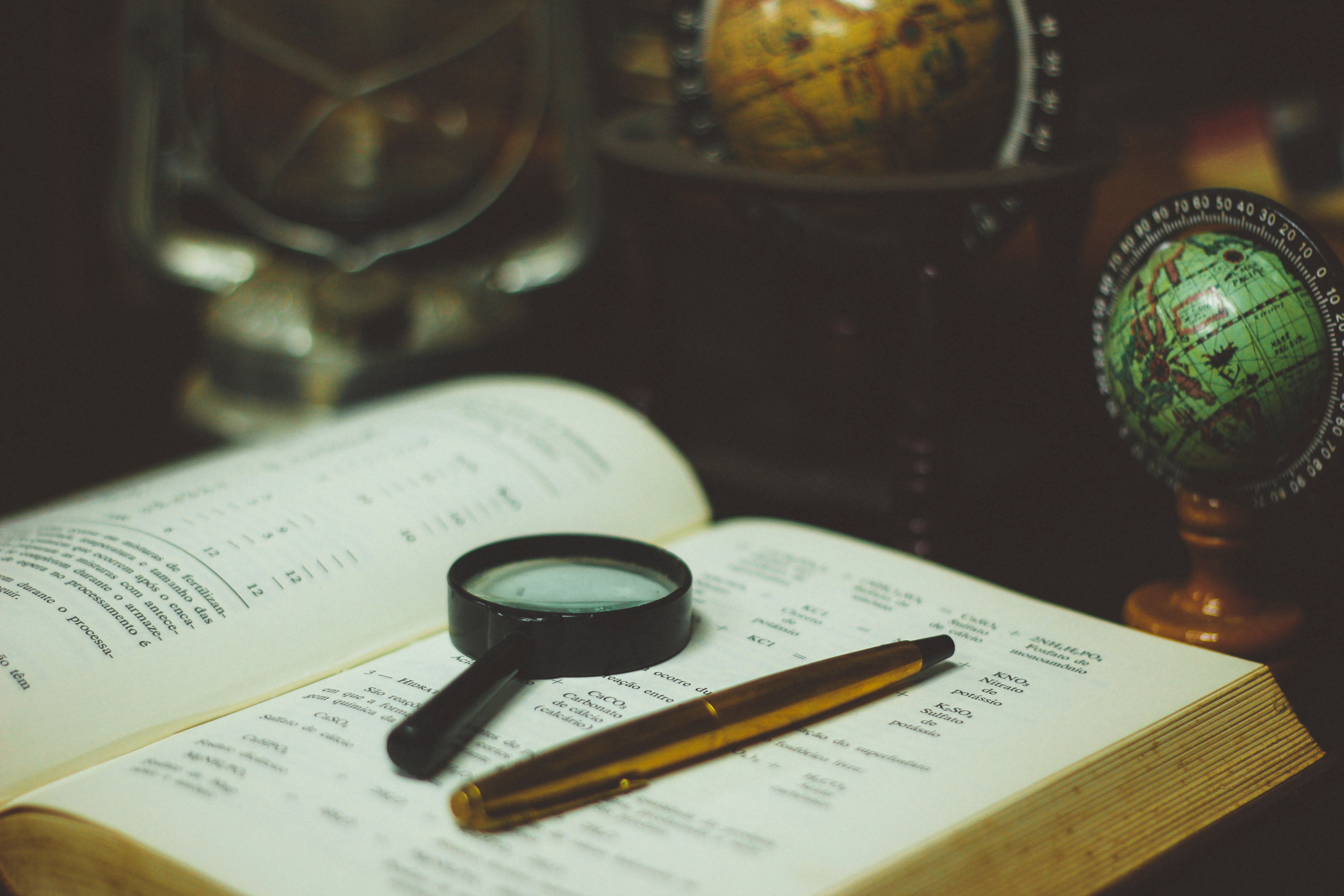 Open book on table