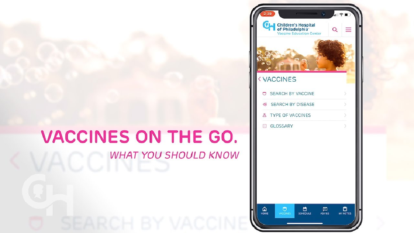 CHOP Vaccines on the Go App Screenshot