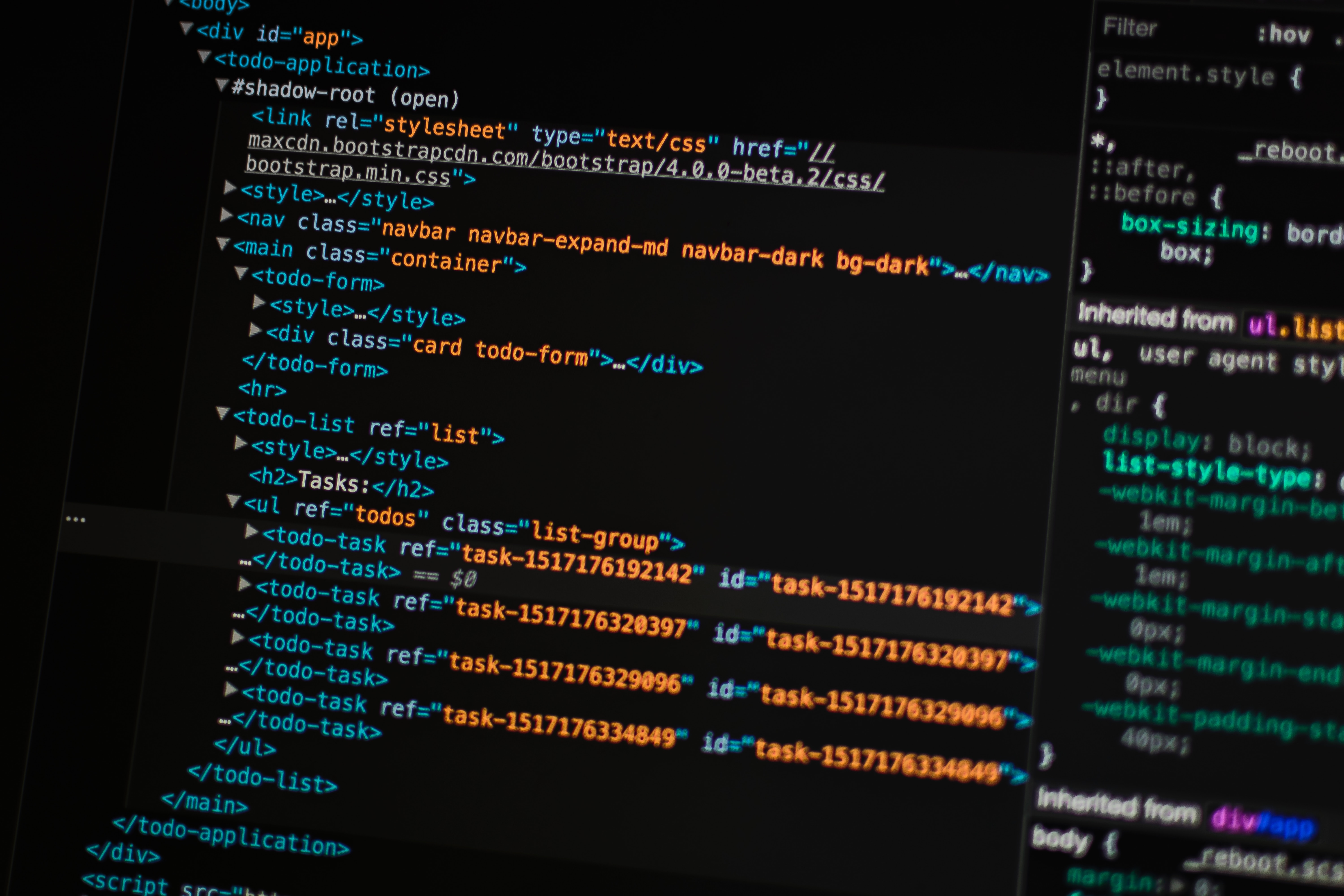 A computer screen with code