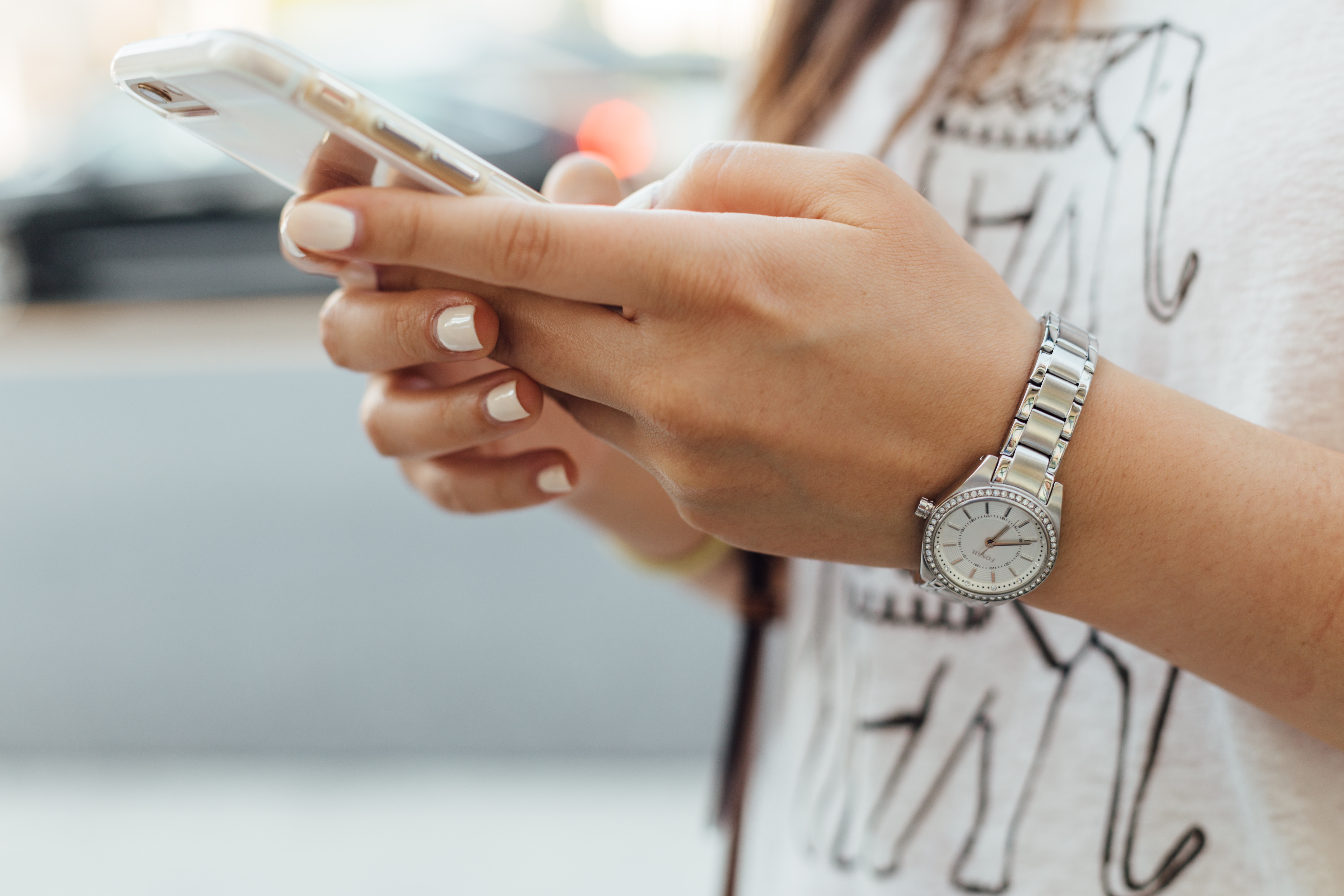 Woman using smartphone
