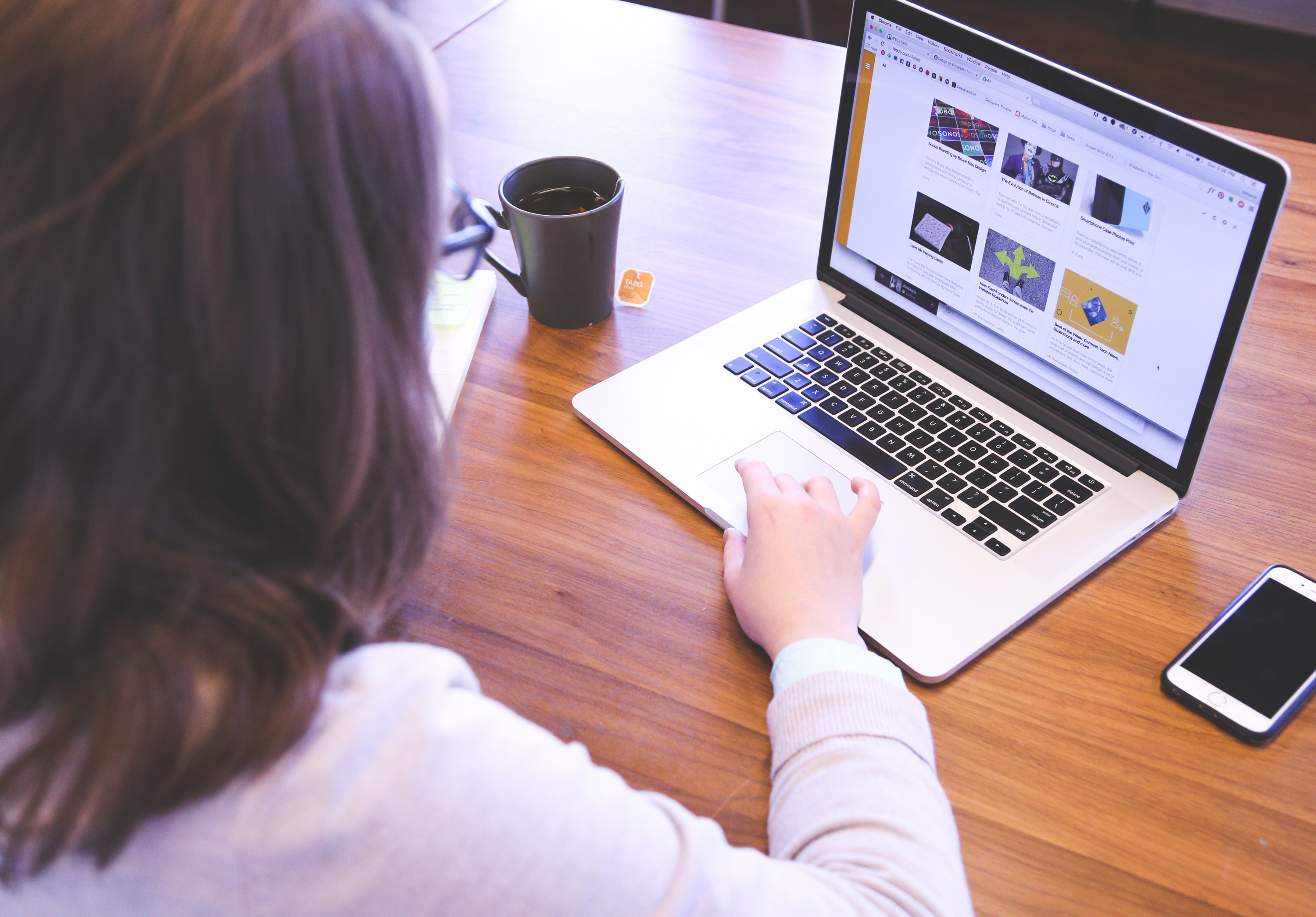 Woman using laptop
