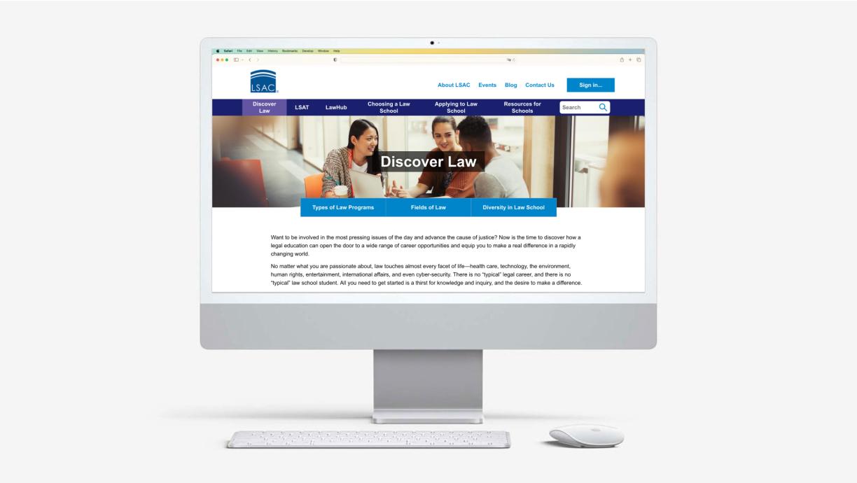 LSAC website on a desktop monitor