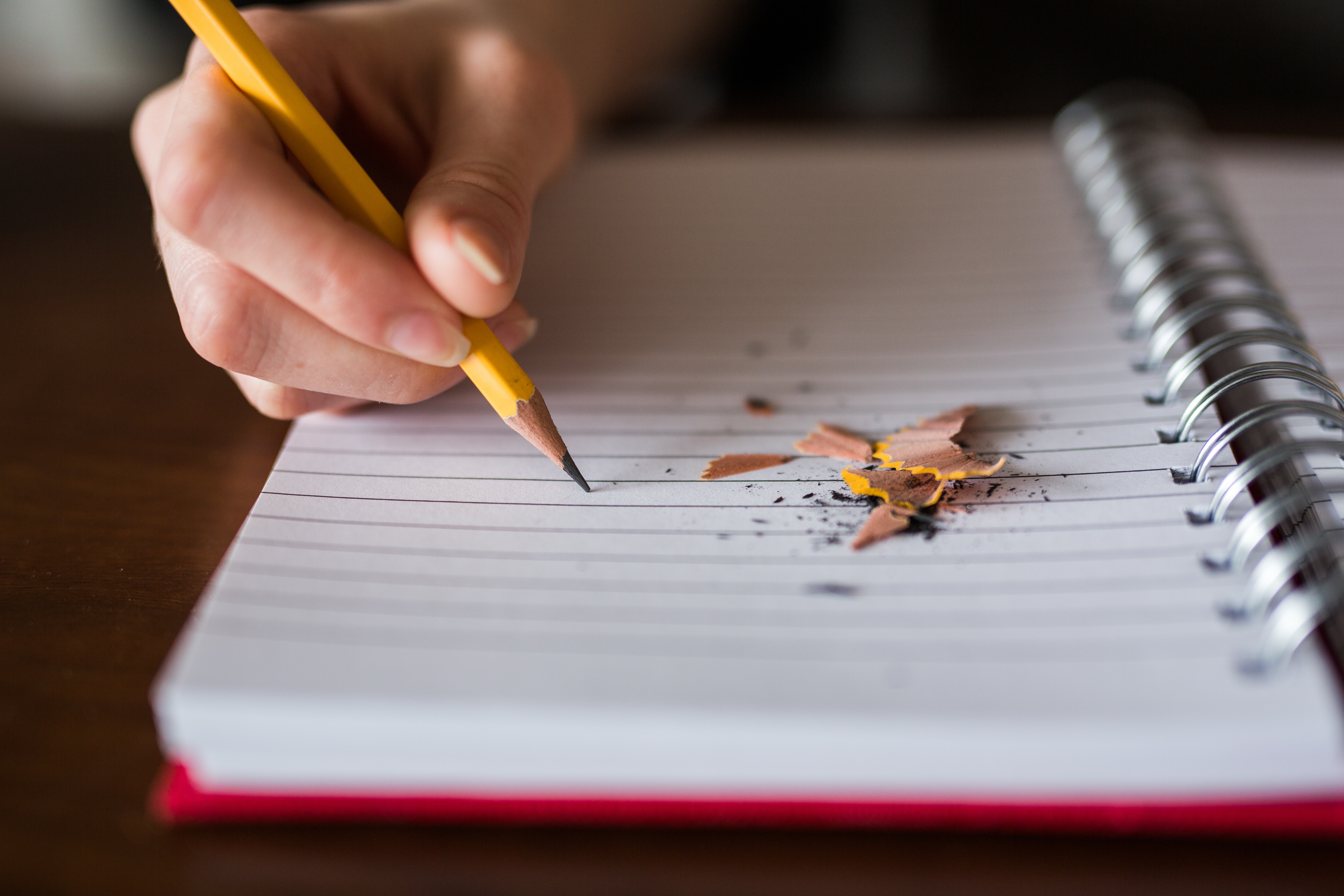 Pencil and notebook