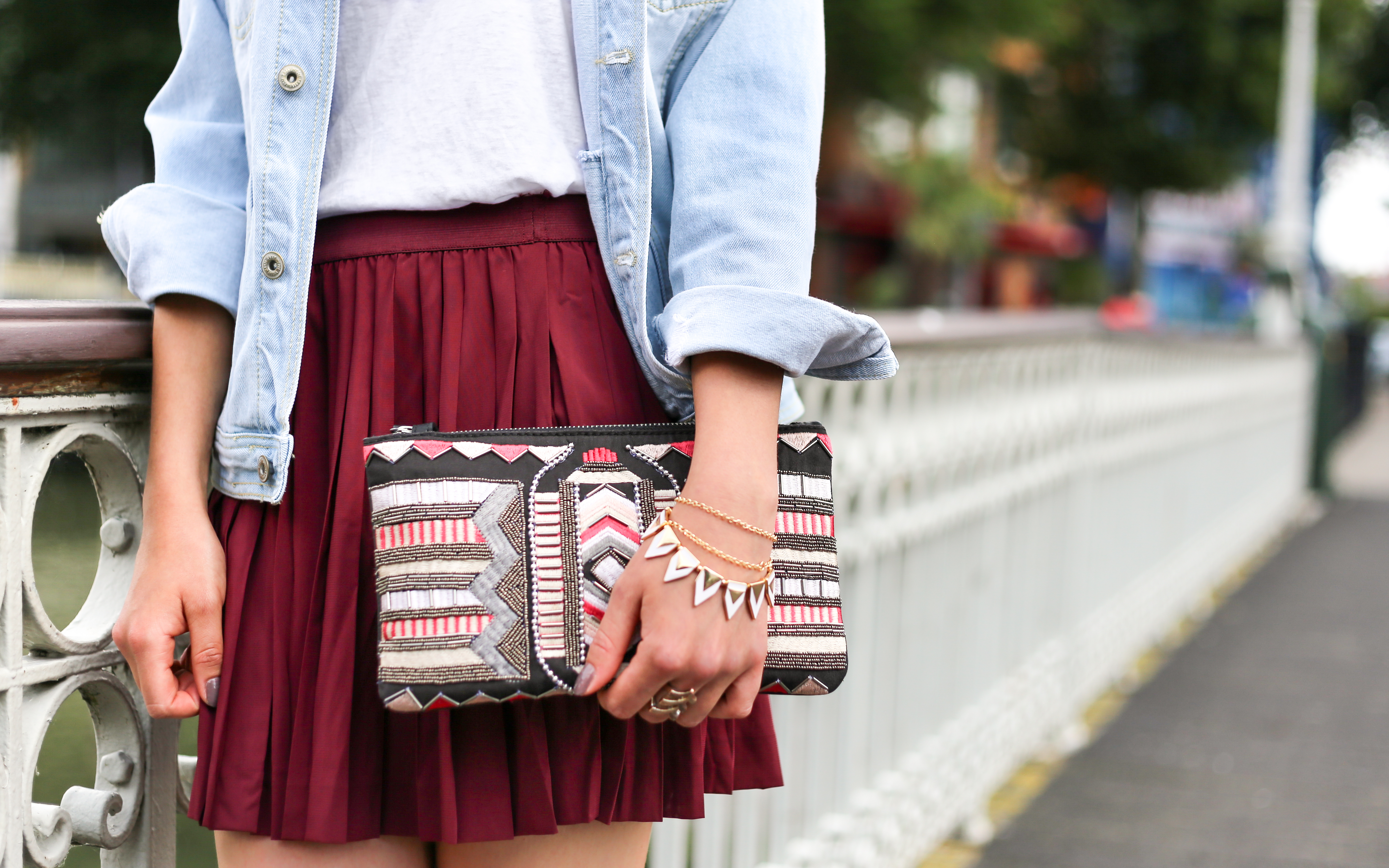 Woman holding a clutch